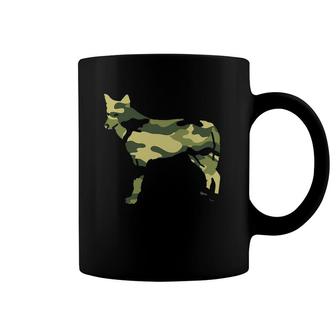 Military Coyote Camo Men Print Us Wolf Pup Veteran Gift Coffee Mug | Mazezy