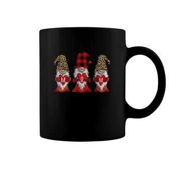 Mom Cute Leopard Red Plaid Gnomes Mother's Day Gift Hearts Coffee Mug | Mazezy