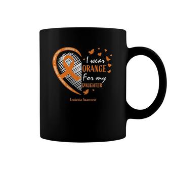 Mom Dad I Wear Orange For My Daughter Leukemia Awareness Coffee Mug | Mazezy