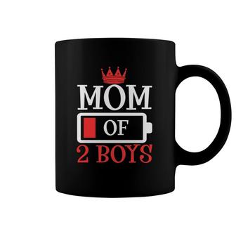 Mom Of 2 Boys Queen Battery Loading Mother's Day Coffee Mug | Mazezy AU