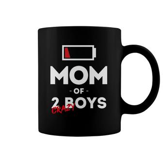 Mom Of 2 Crazy Boys Clothing Gift Mother Wife Funny Women Coffee Mug | Mazezy