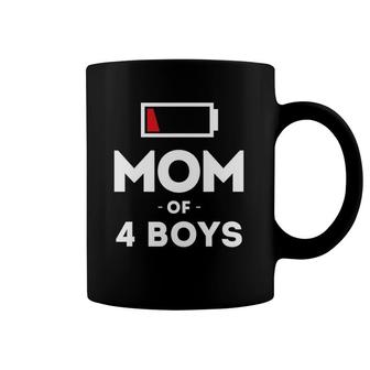 Mom Of 4 Boys Clothing Gift For Mother Wife Mom Funny Women Coffee Mug | Mazezy