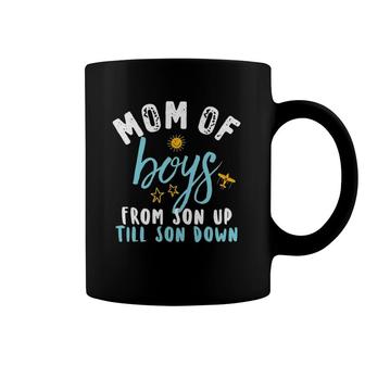Mom Of Boys From Son Up To Son Down Funny Mother's Day Pun Coffee Mug | Mazezy