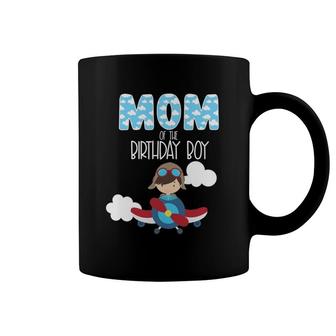 Mom Of The Birthday Boy Airplane Plane Pilot Flying Family Coffee Mug | Mazezy