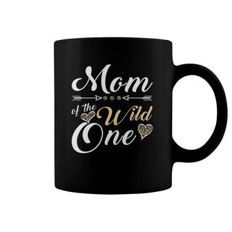 Mom Of The Wild One 1St Birthday Leopard Heart Mother Coffee Mug | Mazezy AU
