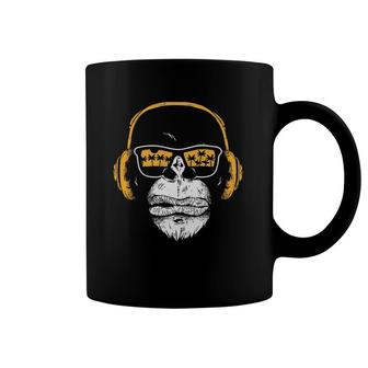Monkey With Dj Headphones And Sunglasses Monkey Coffee Mug | Mazezy
