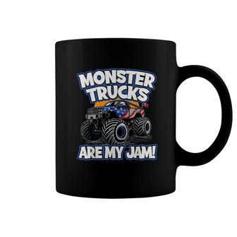 Monster Trucks Are My Jam Boys Kids Monster Truck Coffee Mug - Seseable
