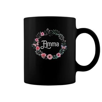 Mother's Day Gift For Icelandic Grandma Floral Amma Coffee Mug | Mazezy