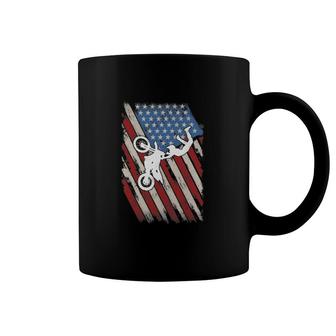 Motocross American Flag Coffee Mug | Mazezy