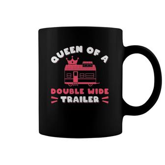 Motorhome Rv Camping Camper Queen Of A Double Wide Trailer Coffee Mug | Mazezy
