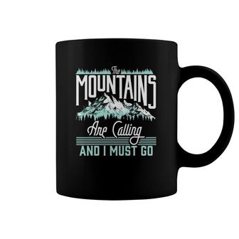 Mountains Are Calling & I Must Go Retro Vintage Graphic Coffee Mug | Mazezy
