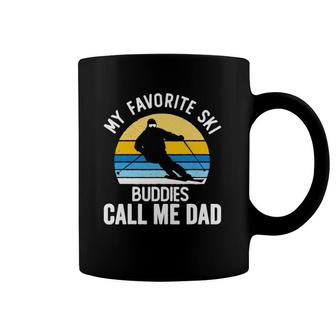 My Favorite Ski Buddies Call Me Dad Vintage Sunset Coffee Mug | Mazezy