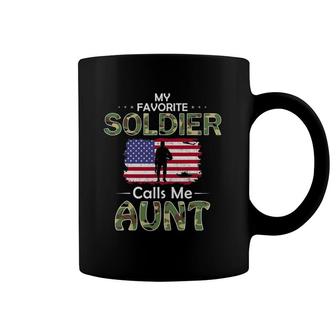 My Favorite Soldier Calls Me Aunt Proud Soldier Aunt Coffee Mug | Mazezy
