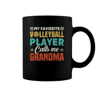 My Favorite Volleyball Player Calls Me Grandma Vintage Coffee Mug | Mazezy