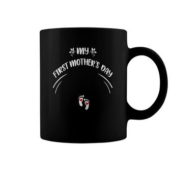 My First Mother's Day - Baby Feet Pregnant Mom Design Coffee Mug | Mazezy