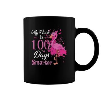 My Flock Is 100 Days Smarter Cute Flamingo Teacher Student Coffee Mug | Mazezy