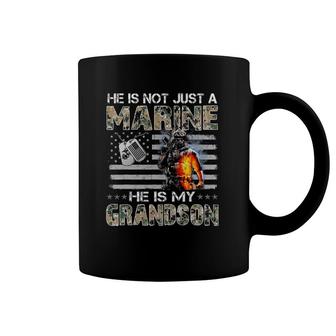 My Grandson Is A Marine Proud Grandma Proud Grandpa Coffee Mug | Mazezy