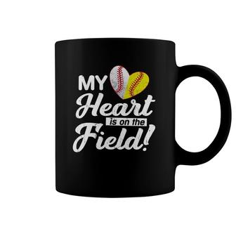 My Heart Is On That Field Baseball Softball Mom Mothers Day Coffee Mug