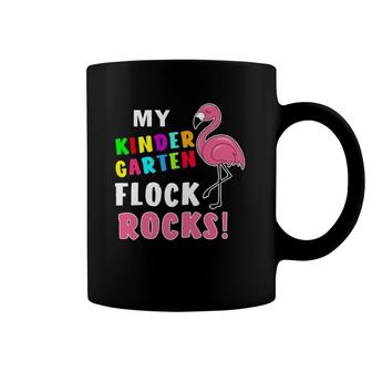 My Kindergarten Flock Rocks Flamingo Teacher Gift Coffee Mug | Mazezy