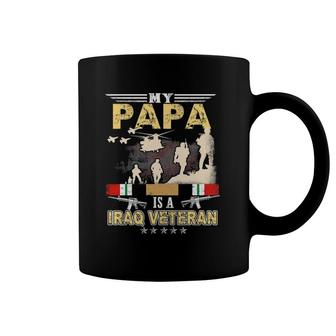 My Papa Is A Iraq Veteran Proud Us Veteran Fathers Day Coffee Mug | Mazezy