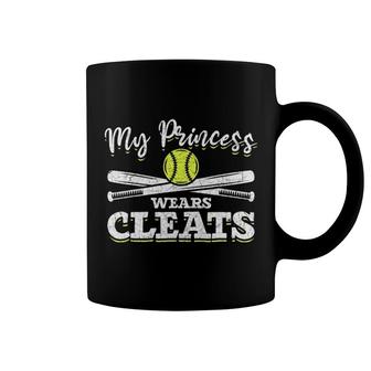 My Princess Wears Cleats Softball Bats Women Girls Softball Coffee Mug | Mazezy