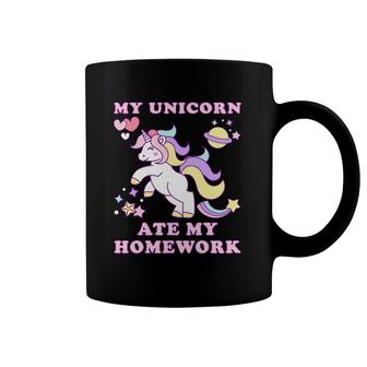 My Unicorn Ate My Homework Funny Coffee Mug | Mazezy