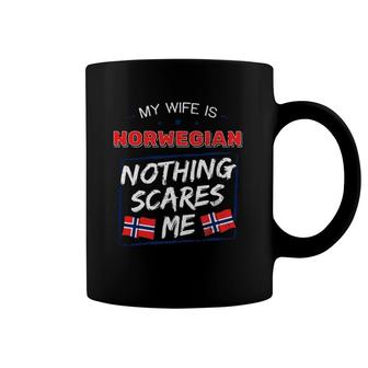 My Wife Is Norwegian Kingdom Of Norway Heritage Roots Flag Coffee Mug | Mazezy