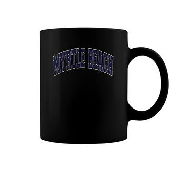 Myrtle Beach South Carolina Sc Varsity Style Navy Blue Text Coffee Mug | Mazezy UK