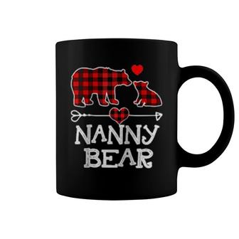 Nanny Bear , Red Buffalo Plaid Nanny Bear Pajama Coffee Mug | Mazezy