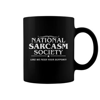 National Sarcasm Society Graphic Coffee Mug | Mazezy