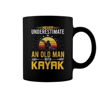 Never Underestimate An Old Man With Kayak Coffee Mug | Mazezy