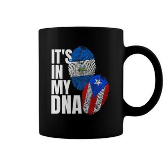 Nicaraguan And Puerto Rican Dna Flag Heritage Gift Coffee Mug | Mazezy
