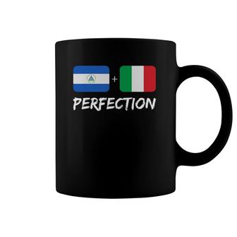 Nicaraguan Plus Italian Perfection Mix Flag Heritage Coffee Mug | Mazezy