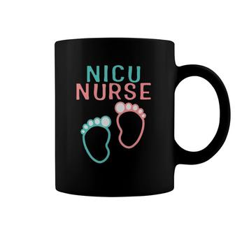 Nicu Babies Icu Design Blue And Pink Footprint Baby Nurse Coffee Mug | Mazezy