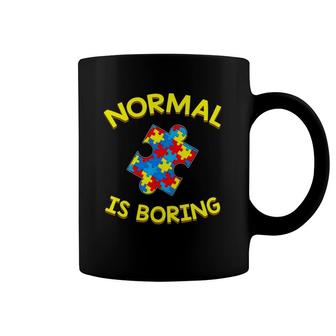 Normal Is Boring Autism Colors Puzzle Piece Gift Coffee Mug | Mazezy
