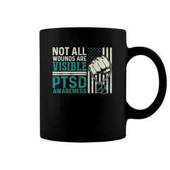 Not All Wounds Are Visible Ptsd Awareness American Flag Pullover Coffee Mug | Mazezy