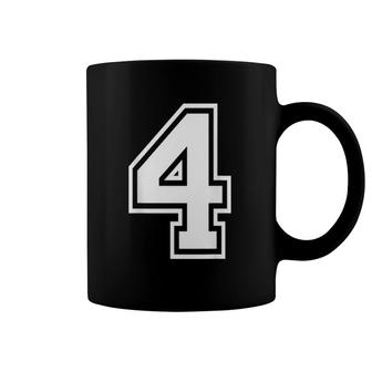 Number 4 Sports Player Number Coffee Mug | Mazezy