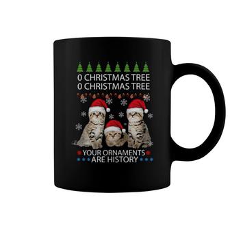 Official Cats Oh Christmas Tree Your Ornaments Are History Funny Coffee Mug | Mazezy