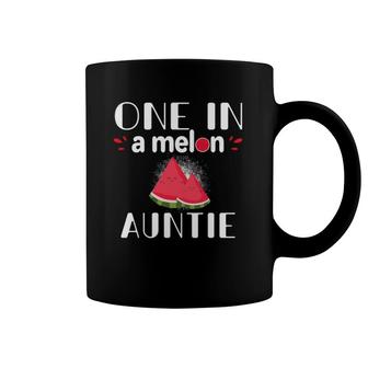 One In A Melon Auntie Funny Watermelon Family Matching Gift Coffee Mug | Mazezy