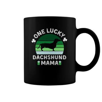 One Lucky Dachshund Mama Funny St Patrick's Day Women Coffee Mug | Mazezy