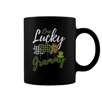 One Lucky Grammy Grandma Shamrock Family St Patricks Day Coffee Mug | Mazezy