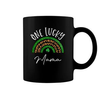 One Lucky Mama Rainbow St Patrick's Day Leopard Coffee Mug | Mazezy