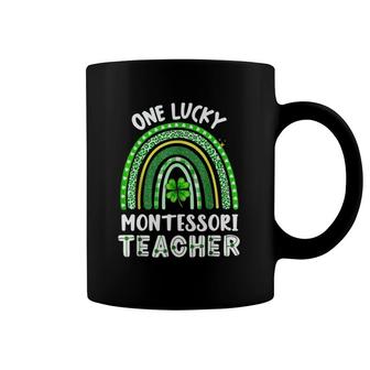 One Lucky Montessori Teacher Rainbow St Patrick's Day Coffee Mug | Mazezy