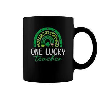One Lucky Teacher Rainbow Teacher Gift St Patricks Day Coffee Mug | Mazezy