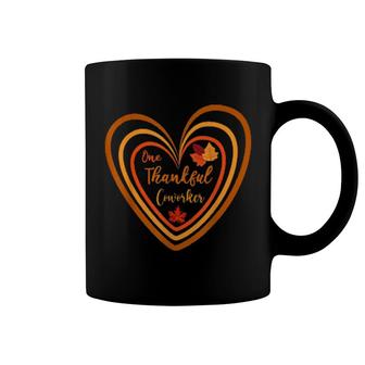 One Thankful Coworker Rainbow Heart Fall Cute Thanksgiving Coffee Mug | Mazezy