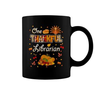 One Thankful Librarian Fall Autumn Librarian Thanksgiving Coffee Mug | Mazezy