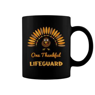One Thankful Lifeguard Cute Thanksgiving Turkey Job Coffee Mug | Mazezy