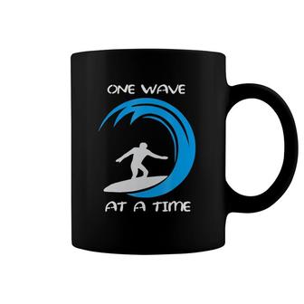 One Wave At A Time Surfer Coffee Mug | Mazezy