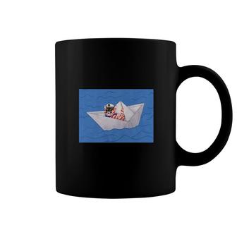 Orange Tabby Cat In Paper Boat Classic  Coffee Mug