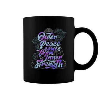 Outer Peace Comes From Inner Strength Buddha Meditate Coffee Mug | Mazezy